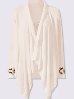 Veste en tricot fin avec col châle et manches longues