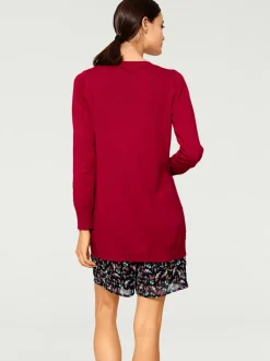 Veste en tricot fin avec col en V et motifs floraux