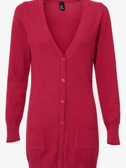 Veste en tricot fin avec col en V et motifs floraux