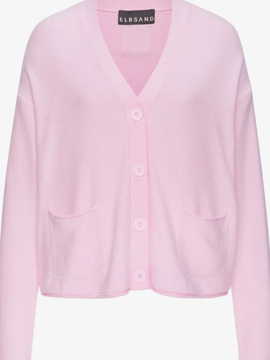 Veste en tricot fin avec mancherons et poches plaquées