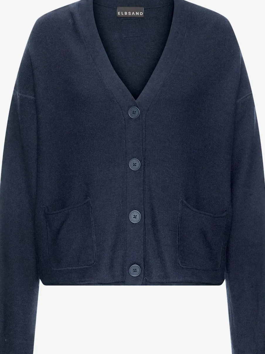 Veste en tricot fin avec mancherons et poches plaquées