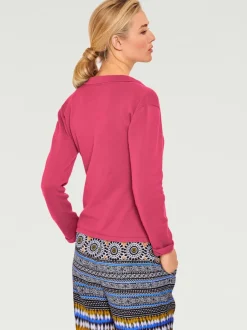 Veste en tricot fin avec poches plaquées et boutons