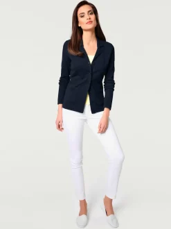 Veste en tricot fin avec poches plaquées et boutons