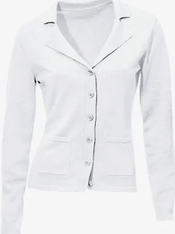 Veste en tricot fin avec poches plaquées et boutons