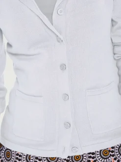 Veste en tricot fin avec poches plaquées et boutons