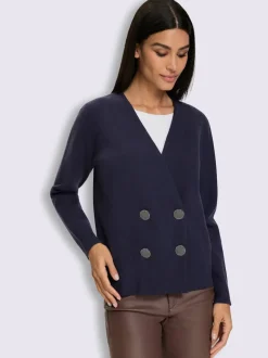 Veste en tricot fin boutons décoratifs