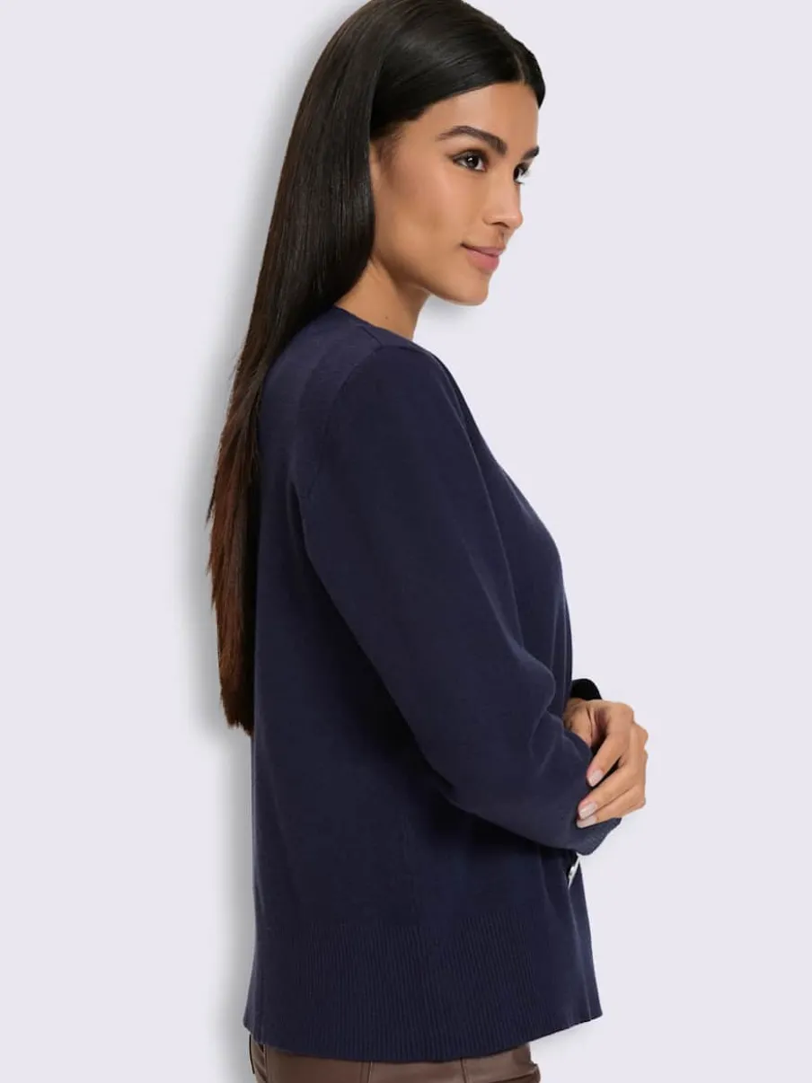 Veste en tricot fin boutons décoratifs