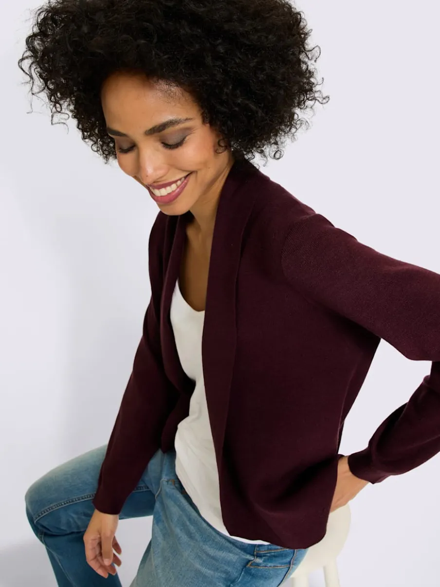 Veste en tricot fin col châle mode