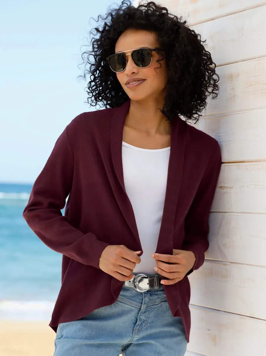 Veste en tricot fin col châle mode