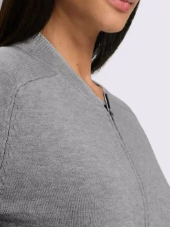 Veste en tricot fin col montant arrondi