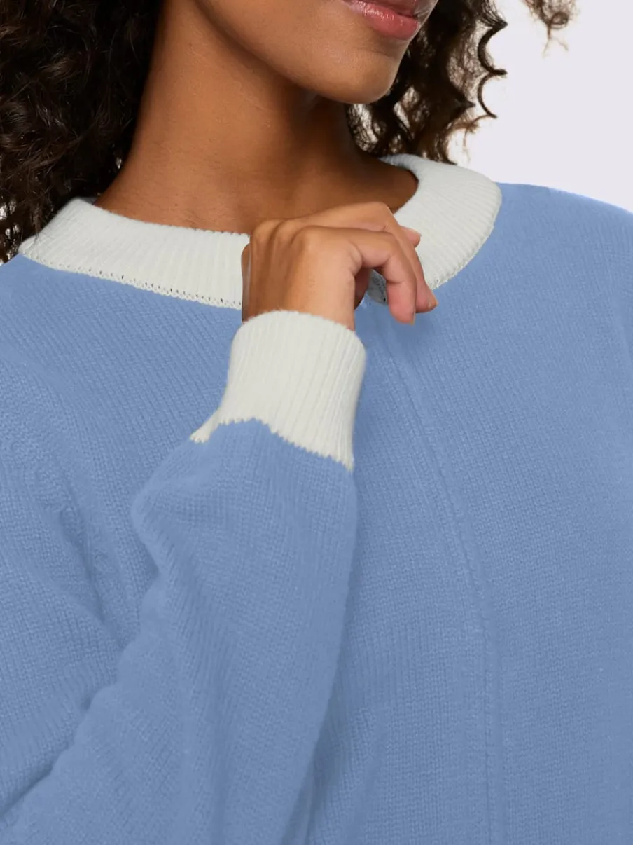 Veste en tricot fine à empiècements et bords-côtes contrastants