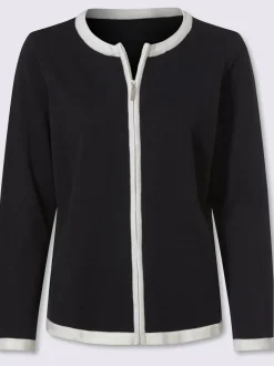 Veste en tricot fin finitions contrastées