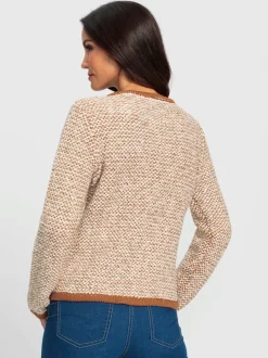 Veste en tricot à franges avec poches décoratives