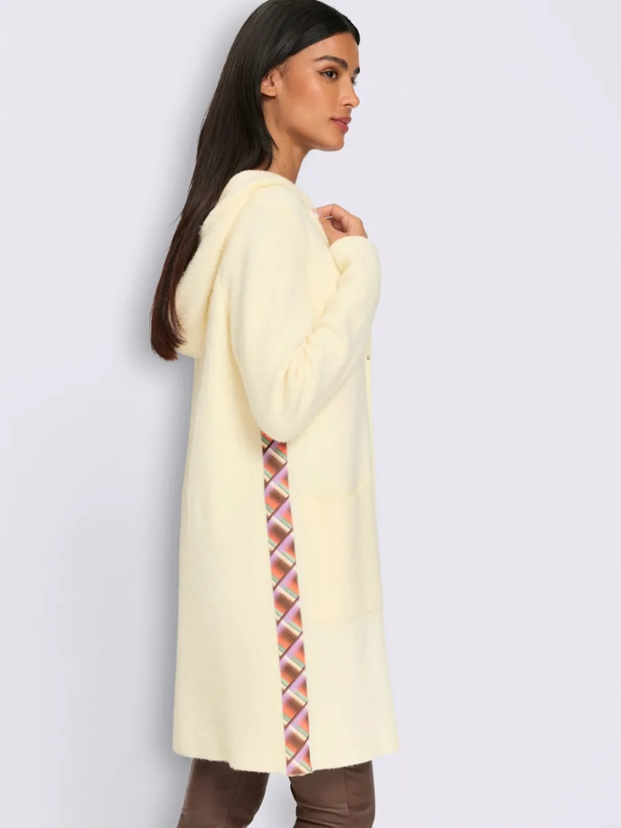Veste en tricot jacquard empiècements contrastés modernes