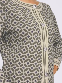 Veste en tricot jacquard joli motif jacquard