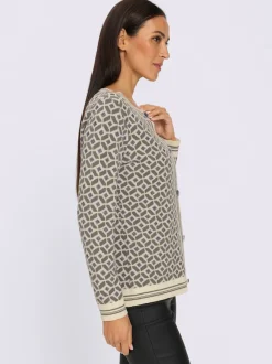 Veste en tricot jacquard joli motif jacquard