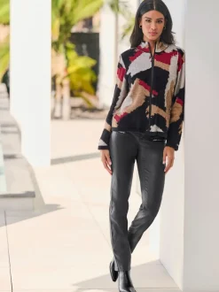 Veste en tricot jacquard motif camouflage tendance