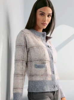 Veste en tricot jacquard qualité douce et moelleuse
