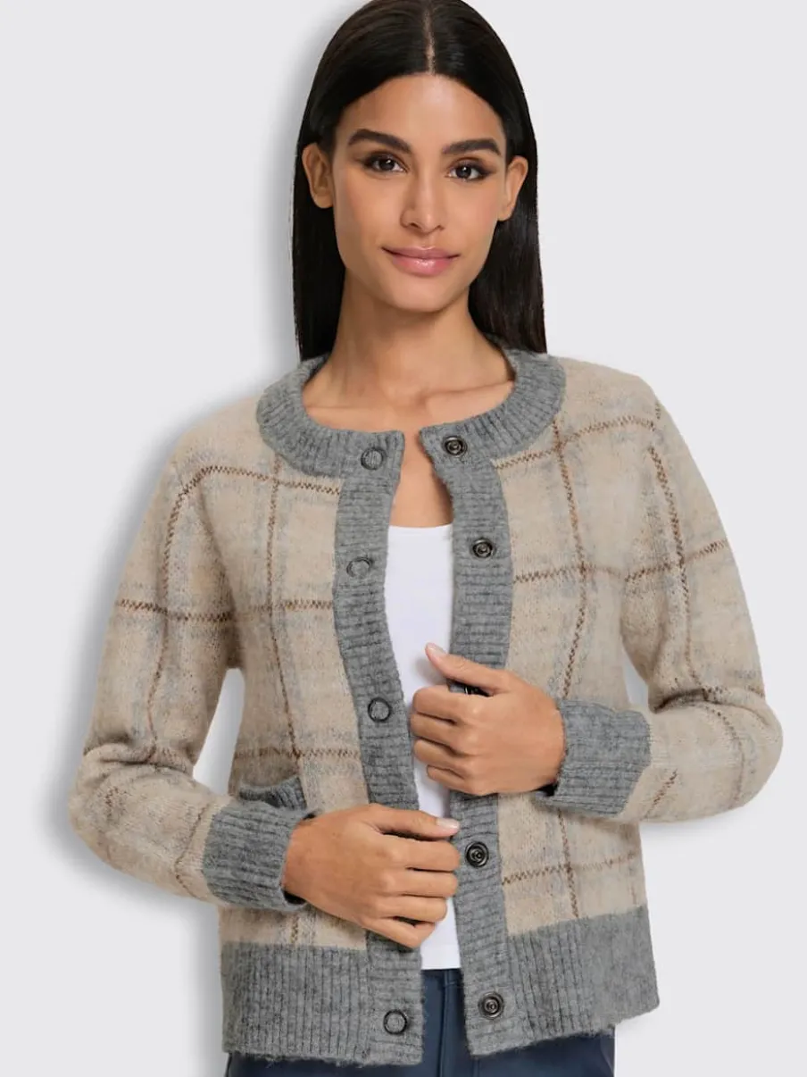 Veste en tricot jacquard qualité douce et moelleuse