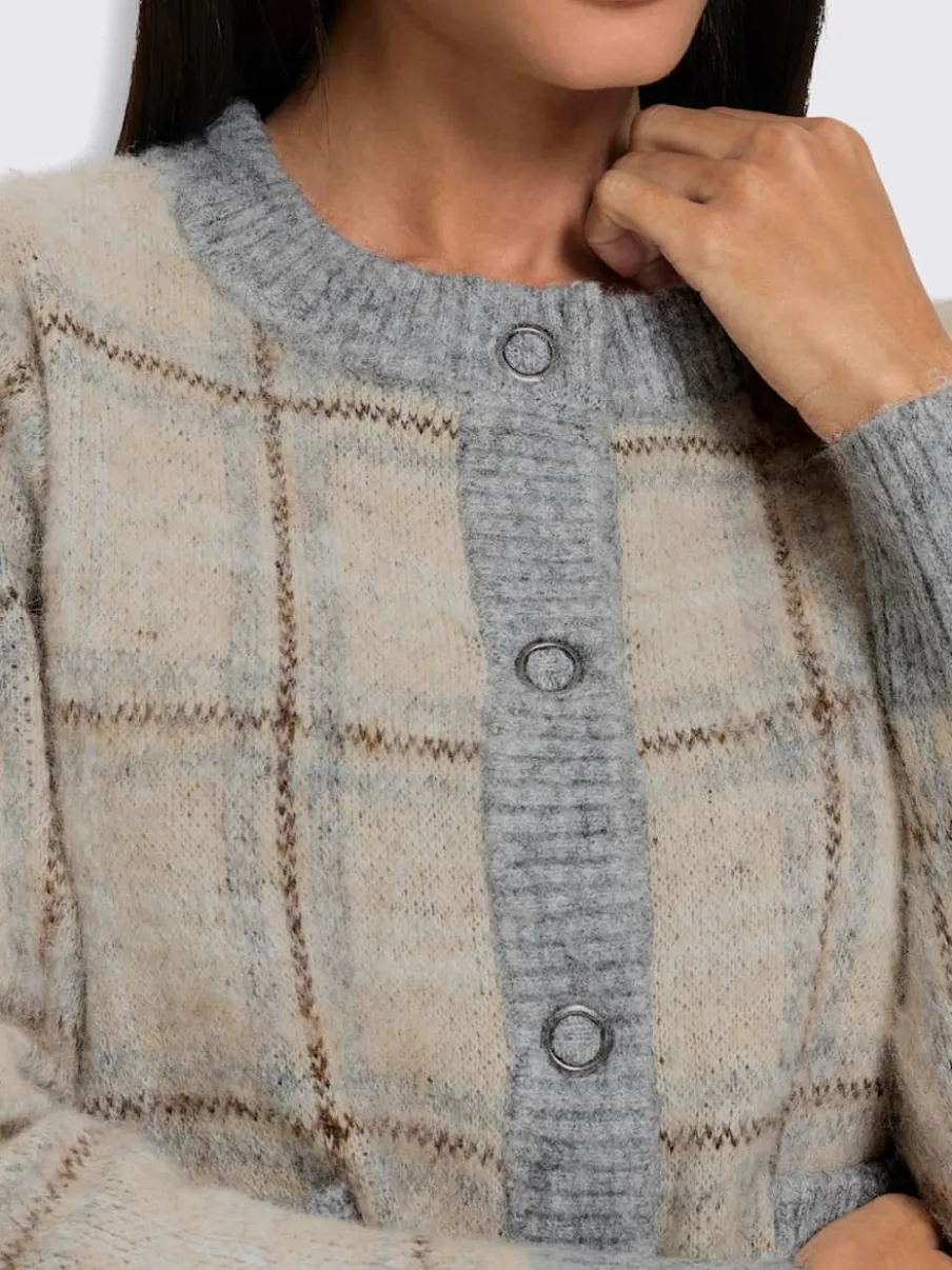 Veste en tricot jacquard qualité douce et moelleuse