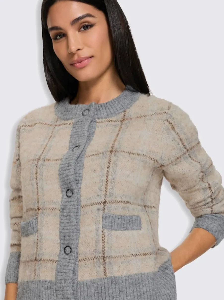 Veste en tricot jacquard qualité douce et moelleuse