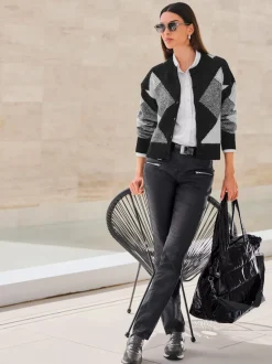Veste en tricot jacquard tricot jacquard élégant