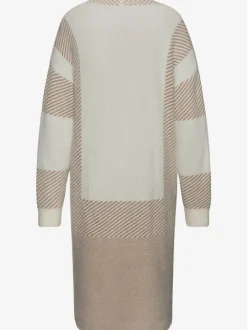 Veste en tricot long à rayures et manches longues