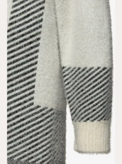 Veste en tricot long à rayures et manches longues