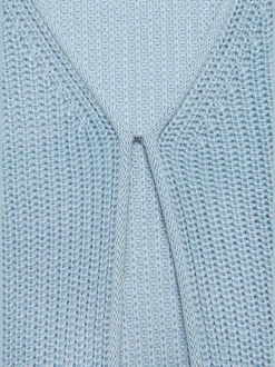 Veste en tricot à manches longues avec col V et fermeture devant