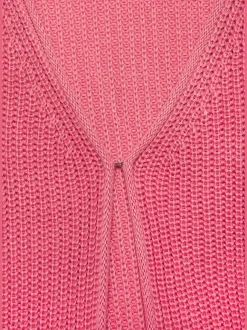 Veste en tricot à manches longues avec col V et fermeture devant