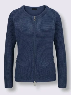Veste en tricot mélange coton et lyocell de qualité