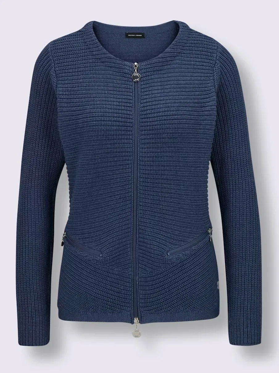 Veste en tricot mélange coton et lyocell de qualité