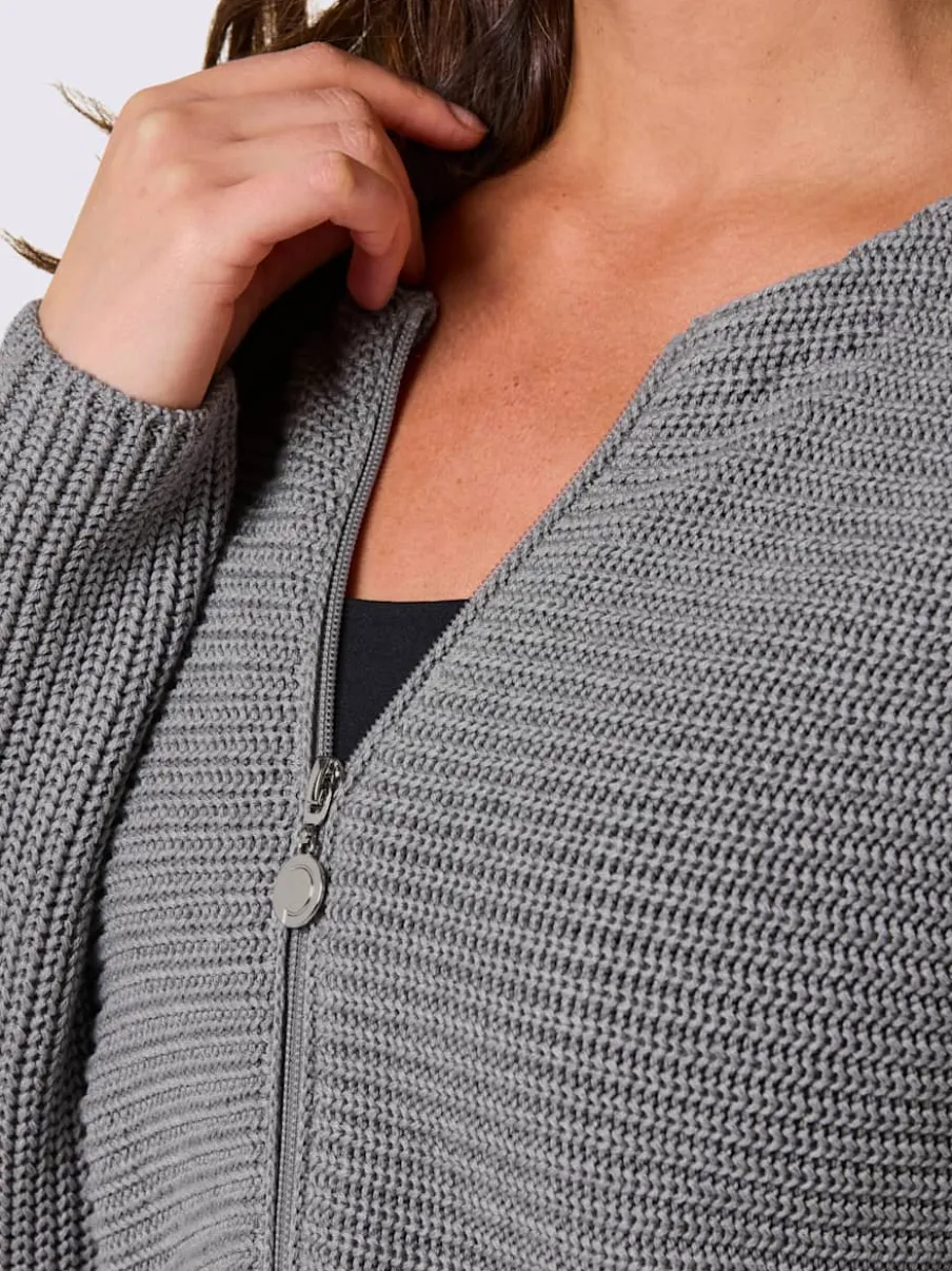 Veste en tricot mélange coton et lyocell de qualité