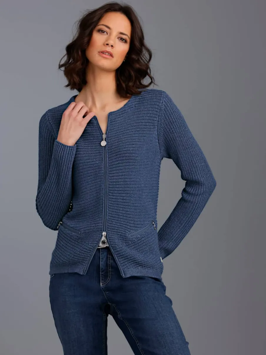 Veste en tricot mélange coton et lyocell de qualité