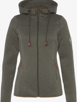 Veste en tricot polaire avec capuche et glissière à poches