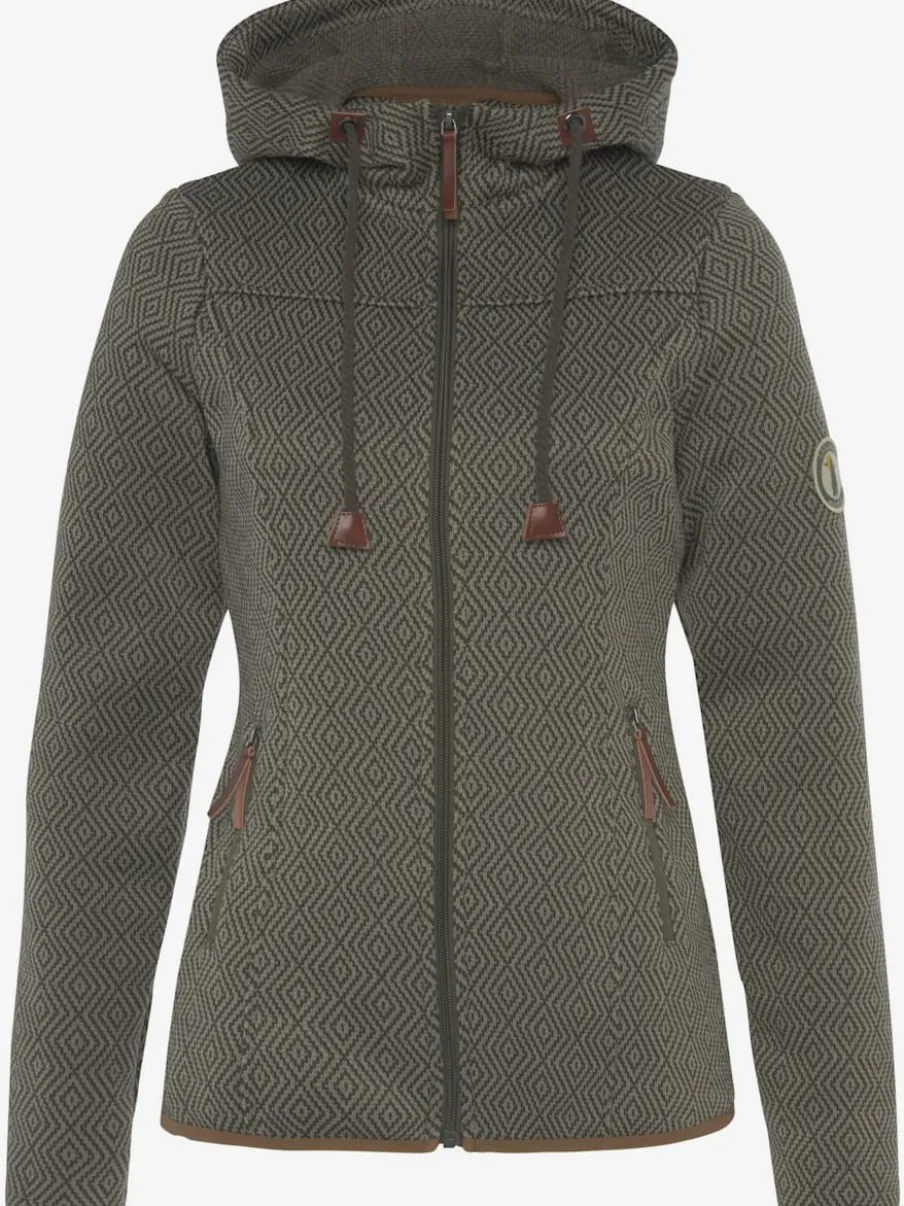 Veste en tricot polaire avec capuche et glissière à poches