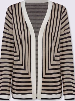 Veste en tricot à rayures graphiques légère et ample