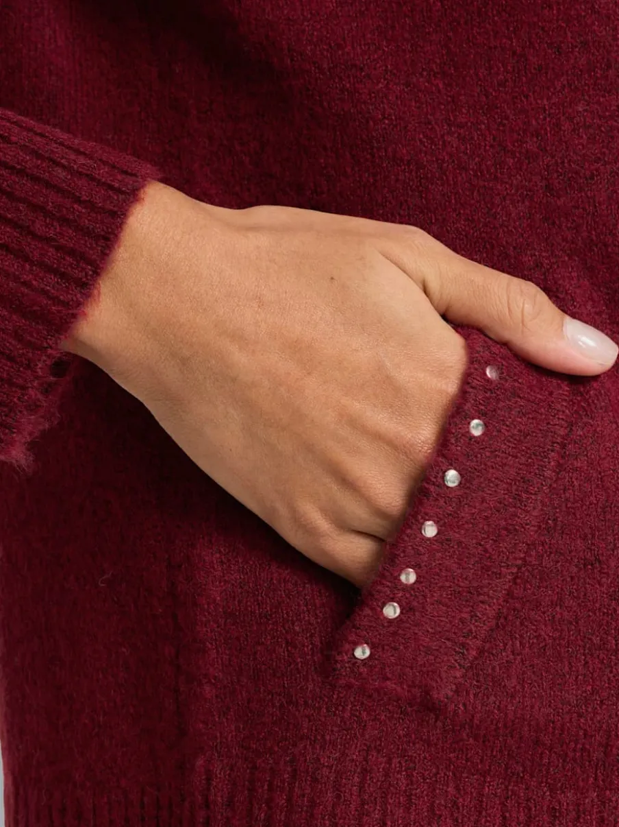 Veste en tricot rivets sur les poches