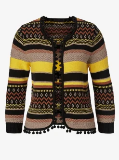Veste en tricot style ethnique avec manches semi longues