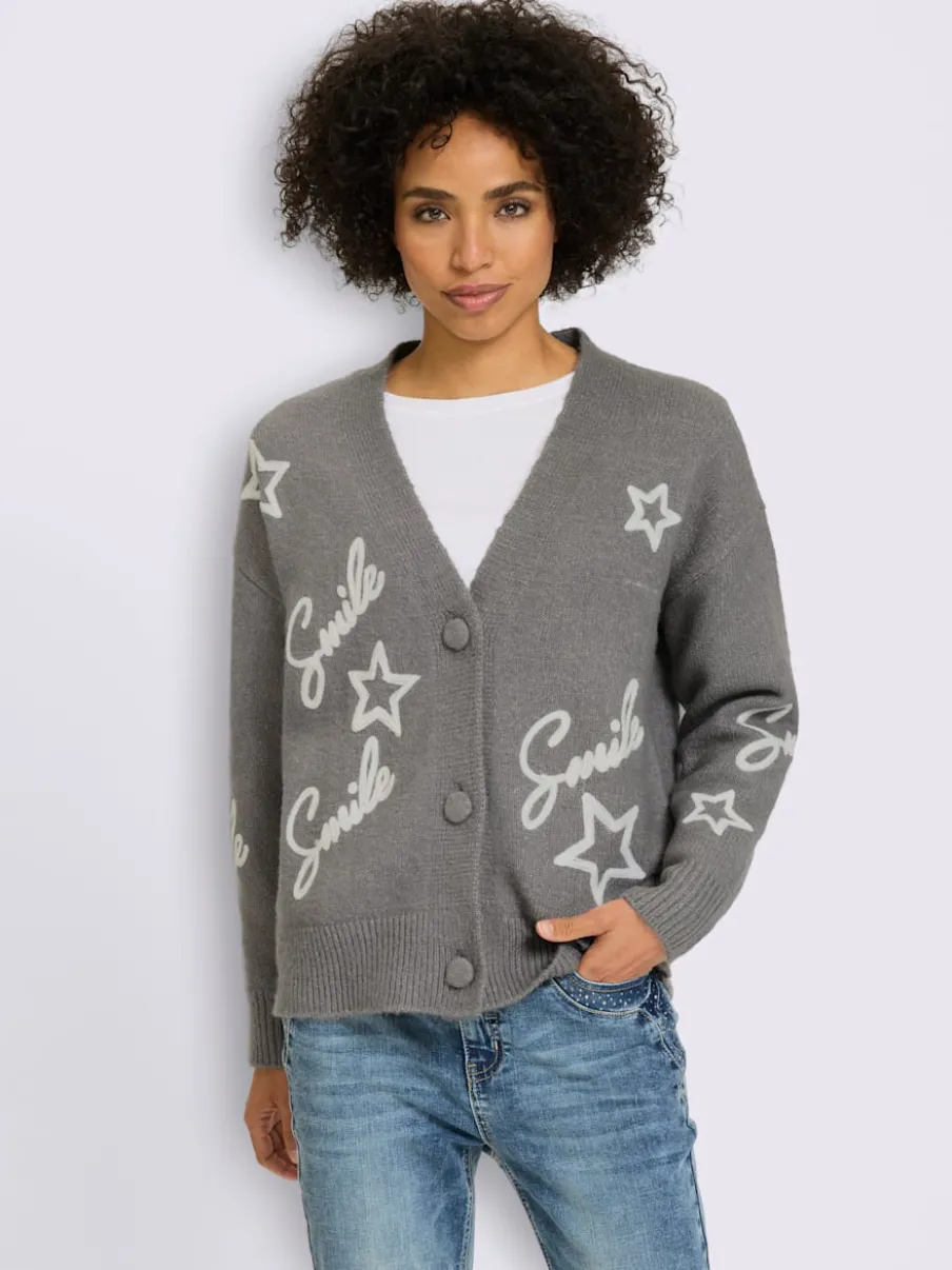 Veste en tricot superbe mélange de matières