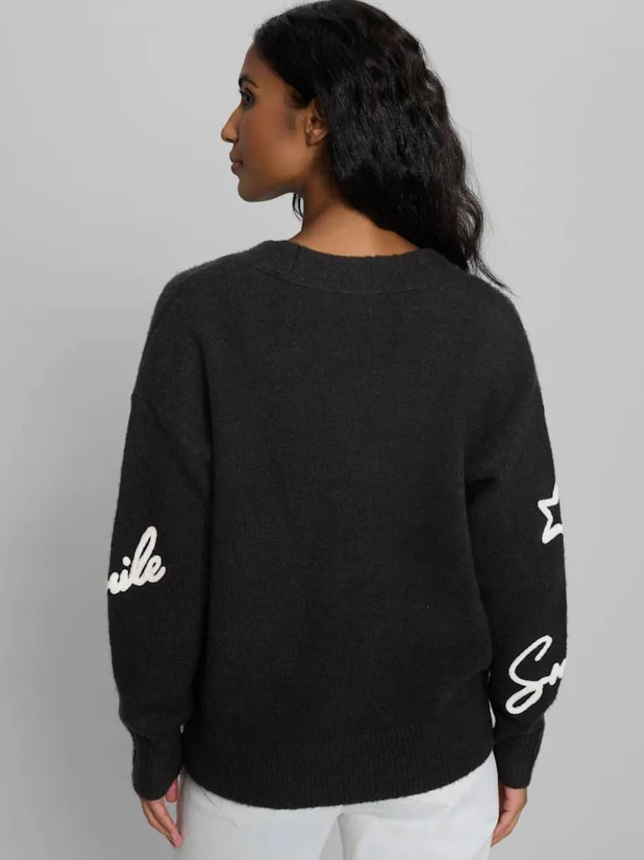 Veste en tricot superbe mélange de matières