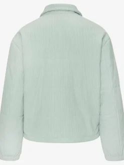 Veste en velours côtelé à col haut avec zip entier