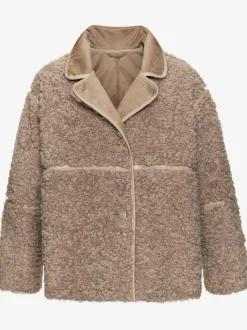 Veste imitation fourrure à col moderne et manches larges