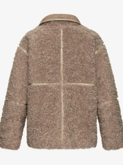 Veste imitation fourrure à col moderne et manches larges