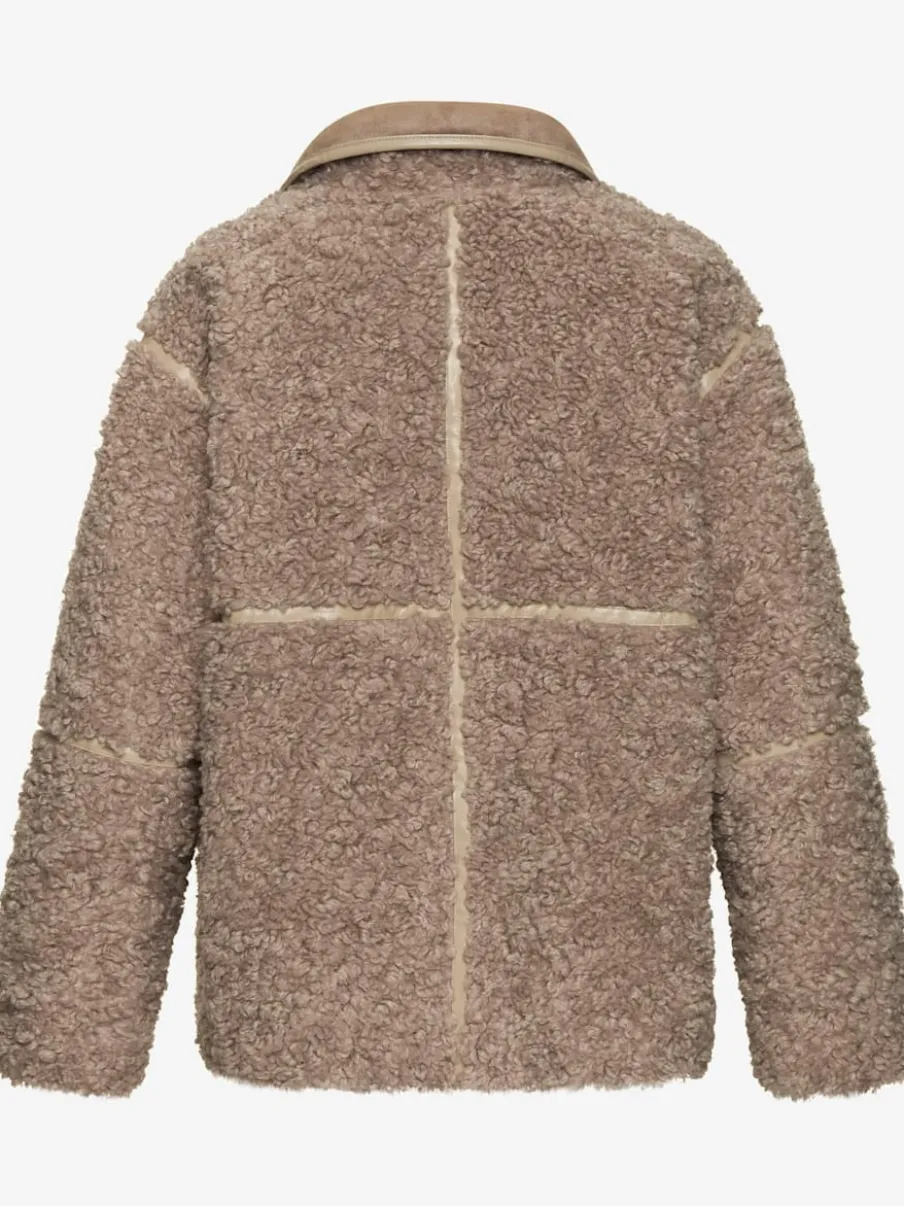 Veste imitation fourrure à col moderne et manches larges