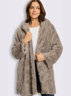 Veste imitation fourrure joli motif structuré