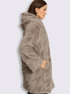 Veste imitation fourrure joli motif structuré
