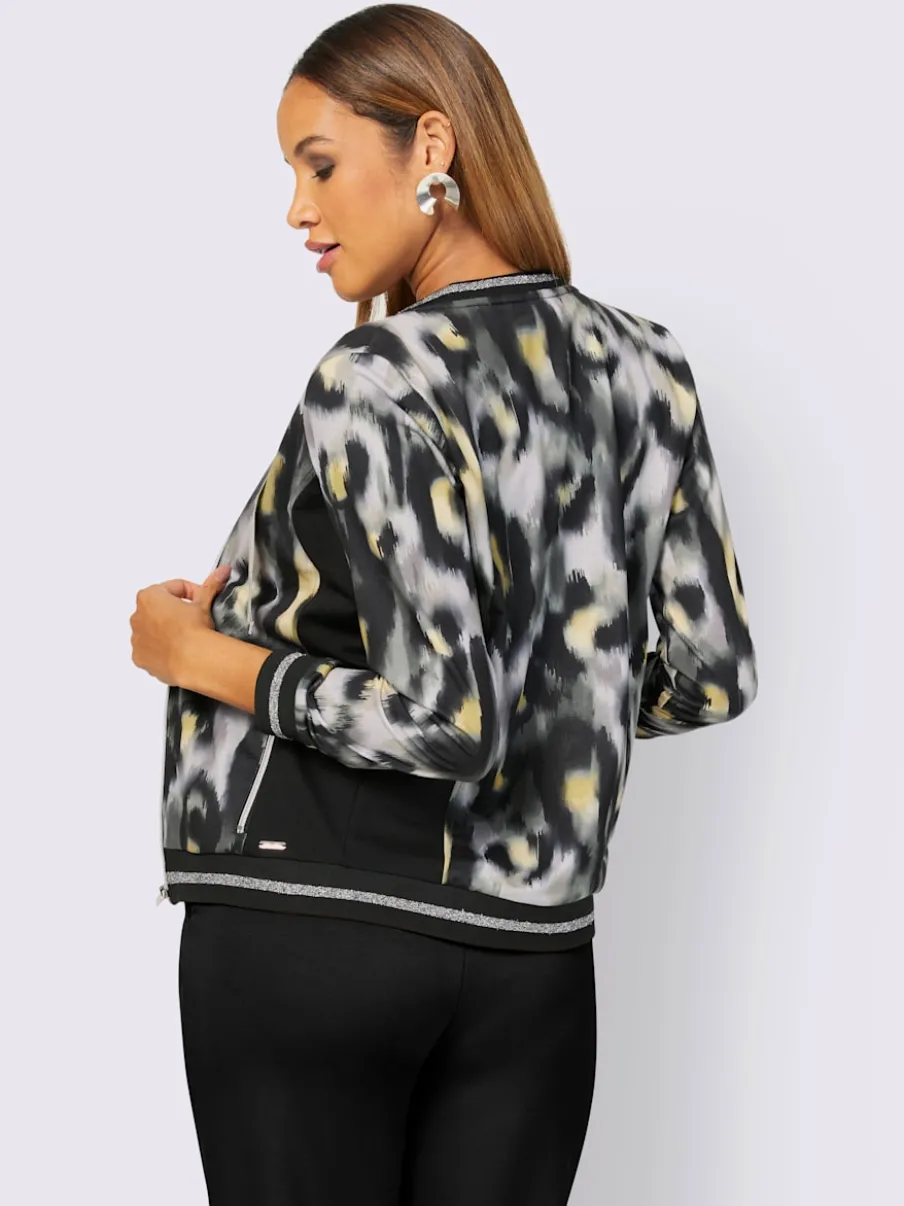 Veste à imprimé numérique avec empiècements et poches zippées