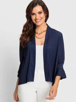 Veste légère avec manches volantes et empiècements smockés