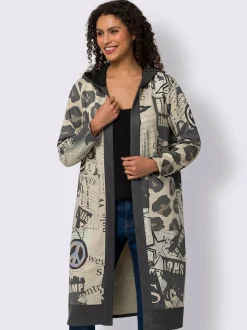 Veste légère à capuche avec motifs graphiques et poches.